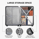 LEVEL8 Elegance Checked Luggage, 24 Inch Hardside Suitcase, Lightweight Matte Hardshell with Tsa Lock, Large Suitcases with Spinner Wheels, Navy Blue