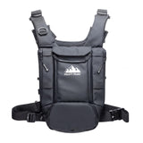 FROSTY PEAKS Summit Hauler Black Chest Pack for Outdoor Sports, Snowboarding and Skiing with Phone Storage, Velcro Holster Compatible, Multiple Pockets, Mesh Back Storage