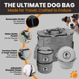 Dog Travel Bag for Supplies - Airline-Approved Backpack for Dogs - Pet Supply Organizer with Foldable Bowls & Food Containers - Pet Travel Bag - Dog Bags for Travelling with Accessories