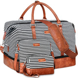 IBFUN Weekender Bags for Women, 21" Weekender Travel Bag, Travel Duffle Bag with Shoe Compartment Carry on Overnight Duffel Bag for Weekend Travel Business Trip, 3PCS
