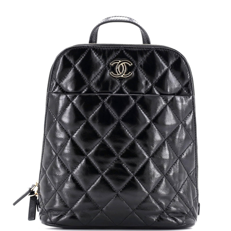 Chanel, Pre-Loved My Pocket Backpack Quilted Shiny Calfskin, Black