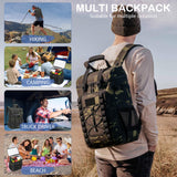 BISKLNDN Cooler Backpack - 42 Cans Tactical Backpack Coolers Insulated Leak Proof for Men Adults, Soft Insulated Backpack Cooler for Camping, Hiking, Picnic, Beach, Travel, Lunch & Work, Black CM