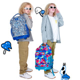 J World Sunny Rolling Backpack for Kids. Roller Bag With Wheels, Black