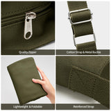 KALIDI Canvas Tote Bag Large Hobo Crossbody Shoulder Handbag Zipper Messenger Bag for Women or Men Casual College Work
