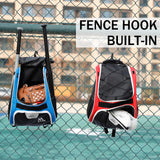 Hsmihair Baseball Bag - Baseball Backpack Holder for Baseball, Large Main Compartment,T-Ball & Softball Equipment & Gear for Youth and Adults,Holds Bats, Helmet, Gloves (Green)