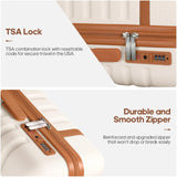 UKEIN Luggage Sets 3 Piece, Carry On Luggage 20In With Spinner Wheels,PC Hardside Suitcase Set with TSA Lock,Durable Carry On Suitcase With Travel Backpack for Men (Beige, 3 piece set (20inch))
