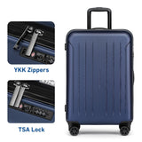 KYME Luggage Sets 2 Piece Hardshell 20"/24" Suitcase with Double Spinner Wheels Hardside Suitcases Sets with TSA Lock PC+ABS Travel Luggage (Navy Blue, 2Pcs Set(20"/24"))