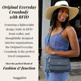 Baggallini Original Everyday 11x 7.5 Crossbody Bags for Women RFID Protected Washable Lightweight Nylon Zippered Travel Purse