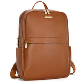 BOSTANTEN Genuine Leather 15.6 inch Laptop Backpack Purse for Women College Casual Backpack Travel Bag Daypack Brown