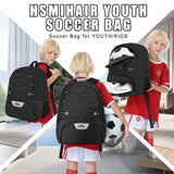 Hsmihair Youth Soccer Bag-Soccer Backpack&Backpack for Football Basketball,with Ball Compartment Separate Cleat Package