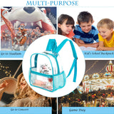 Fomaris Stadium Approved Clear Backpack 12x12x6, Small See Through Plastic Concert Backpack (Turquoise)