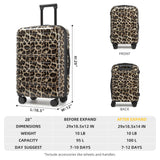 LARVENDER 28 Inch Checked Luggage with Spinner Wheels, PC+ABS Expandable Large Suitcases with Wheels, Travel Luggage sets for Women and Men, Cheetah
