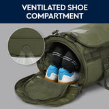 Haimont 45L Gym Duffle Backpack Bag Convertible Travel Duffle with Shoes Compartment for Men Women with Straps, Water-resistant, Army Green