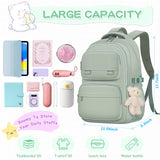 KBTYE School Backpack for Kids Girls Cute Travel Backapck for College Women Men Casual Laptop Bookbag for Teen Student(Green)