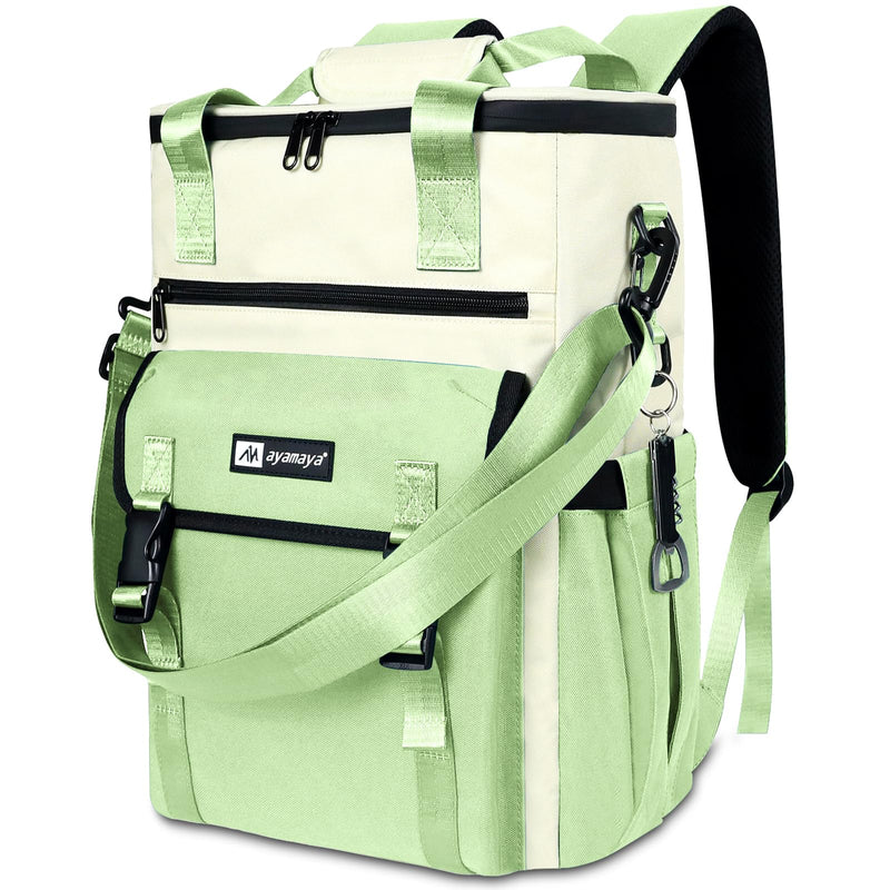 Backpack Cooler for Women, AYAMAYA Stylish 35 Cans Leakproof Soft Cooler Backpack, Waterproof Insulated Lunchbox Shoulder Bag Keeps Cold for Up to 18 Hours for Camping, Beach, Work, Picnic, Green