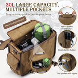 NICECNC Motorcycle Saddle Bags, Vintage Oil Waxed Canvas, Motorcycle Panniers Side Bags Compatible with Harley Honda Suzuki Yamaha Adventure Street Glide