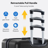 OLIXIS 28 Inch Luggage, Hardside Checked Suitcase with Spinner Wheels, Lightweight ABS Hard Shell Travel Luggage, TSA Approved Lock, Expandable Large Suitcase for Business & Travel–Black