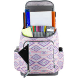 FUEL Durable Top Loader Outdoor Backpack w/Adjustable Straps, Multiple Compartments, Perfect for Travel, Hiking, Work, Classroom, Commuting - Pink Aztec
