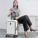 Haimyren 20“ Expandable Carry on Luggage Front Opening, 22x14x9 Airline Approved Hardshell Spinner Carry-on Suitcase with Wheels, TSA Lock, Lightweight Durable Travel Luggage (Purple, 20 inch)