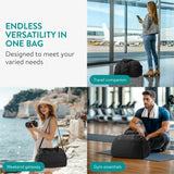 Navaris Travel Bag - Weekend Foldable Holdall - Airline Cabin & Underseat Luggage - Durable & Lightweight - Large Duffle Bags with Pockets & Adjustable Strap - 38L Capacity, Black