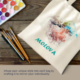 MOLOVA 1-200 Pack Available Premium Canvas Reusable Tote Gift Bags,Made of Natural Canvas with Handle,Work,DIY,Shopping(1 Pack)