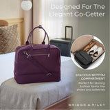 Briggs & Riley Weekender Tote Bag for Women & Men - Nylon Tote Bag for Weekend Travel & Work, Carry On Handbag with Shoulder Strap, Smooth Zipper, Fits 15" Laptop - Rhapsody Collection, Plum
