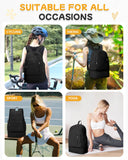 BJLFS Small Black Gym Backpack for Women Men, Waterproof Gym Track Bag with Expandable Shoe Compartment, Lightweight Mini Casual Daypack Sports Back Pack for Travel Hiking Dance Yoga Fitness Track