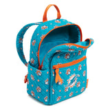 Vera Bradley Women's Cotton Nfl Small Backpack (Multiple Teams Available), Miamidolphinsonaqua/Orangebandana, One Size