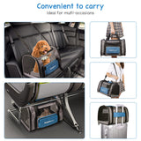 BurgeonNest Cat Carrier for Large Cats 20 lbs,Medium Pet Under 25 lbs,2 Puppy and Small Dogs with Unique Side Bag,Top Load Pet Carrier Soft-Sided Escape Proof with 4 Ventilated Windows