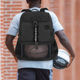 GOBUROS Basketball Bag, Soccer Equipment Bag with Ball & Shoe Compartment for Soccer Ball, Volleyball, Gym, Outdoor and Travel, Black