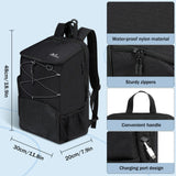 MoKo Basketball Bag Backpack, Soccer Backpack with Separate Shoe and Ball Comparment, Large Sports Equipment Bag with Hidden Hook & Charging Port for Basketball, Soccer, Volleyball Training, Black