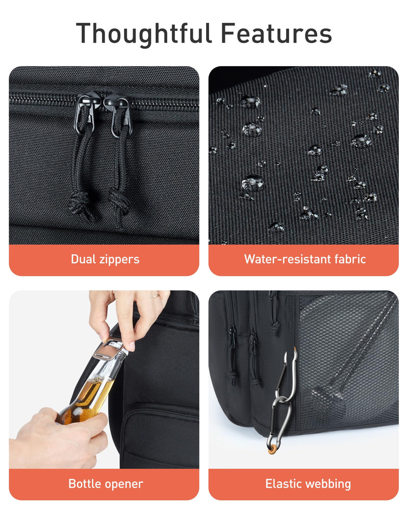 TOURIT Waterproof Cooler Backpack: 30 Cans Insulated Leakproof Portable Cooler Bag Beach Travel Camping Picnic Hiking Black