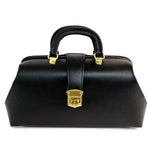 Professional Case - Leather Intern Student Line Doctor Bag - Medium (14" x 5" x 8") - Black Pebble Leather