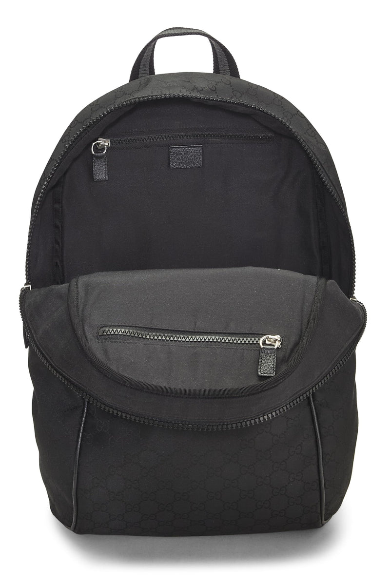 Gucci, Pre-Loved GG Nylon Slim Backpack, Black