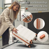 imiomo Hard Shell Luggage Sets 5 Piece for Women, Lightweight Hardside Rolling Suitcase Set with Spinner Wheels and TSA Lock, RoseGold
