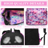 VASCHY School Backpack for Girls, Cute Schoolbag Bookbag for Kids/Teens/Middle School/College/Work Backpack for Women, Pink Galaxy