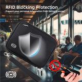 WALNEW Passport Holder Family for 4, RFID Blocking Travel Wallet Women Men, Lightweight Zipper Document Organizer Pouch Bag Credit Cards Case Cover for Travelling, Black