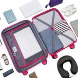 LARVENDER Carry On Luggage Set 22x14x9 Airline Approved, Expandable 20 Inch Carry-On Suitcases With Wheels, Lightweight Luggage Sets 3 Pieces With Backpack, Rose Red