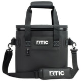 RTIC Soft Cooler 20 Can, Insulated Bag Portable Ice Chest Box for Lunch, Beach, Drink, Beverage, Travel, Camping, Picnic, Car, Trips, Floating Cooler Leak-Proof with Zipper, Black
