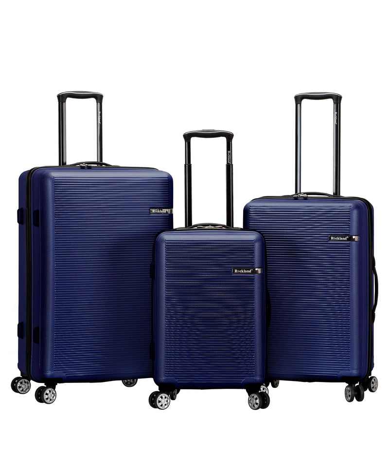 Rockland Skyline Hardside Spinner Wheel Luggage Set, Blue, 3-Piece Set (20/24/28)