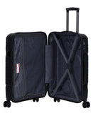Rockland Linear 3-Piece Hardside Spinner Wheel Luggage Set, Black, 3-Piece Set (19/23/27)