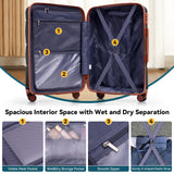 Hoteel Luggage Sets 3 Piece, 4-Year Warranty, Durable Suitcase Set with Spinner Wheels, ABS Hard Shell Lightweight Luggage with TSA Lock, Large Checked Travel Suitcases, Black(20/24/28)