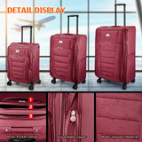 Verdi Softside Expandable 24 Inch Luggage with Spinner Wheels Lightweight Suitcase (Burgundy, Checked-Large 24-Inch)