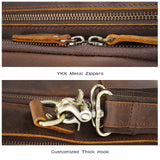 Polare X-Large 18" Full Grain Leather Briefcase For Men Business Travel Case Messenger Bag Fits 17.3" Laptop (Brown)