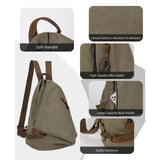 KL928 Canvas Vintage Backpack – Large Casual Daypack Outdoor Travel Rucksack Hiking Backpacks for Men Women