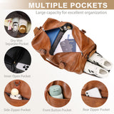 Large 3-in-1 Leather Duffle Bag for Travel Weekender Overnight Hospital Gym Bag for Men & Women, Carry On Airline Approved Personal Item Duffel Garment Bag Luggage with Shoe Compartment & Toiletry Bag