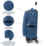 Travelpro Maxlite 5 Softside Expandable Luggage with 4 Spinner Wheels, Lightweight Suitcase, Men and Women, Ensign Blue, Compact Carry-on 20-Inch
