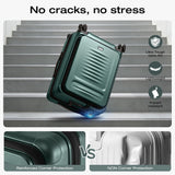 Coolife Carry On Luggage Suitcase : 22x14x9 Airline Approved Travel Luggage with Spinner Wheels, Front Pocket Expandable Hardshell Suitcases with TSA Lock Green