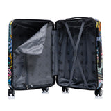 InUSA Cities Print Luggage with Spinner Wheels | Durable Lightweight Hardside Suitcase | Travel Bag with Handle and Trolley | (20in, 24in, 28in) 3 Piece Set