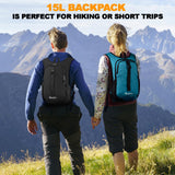 Seektop 15L Small Hiking Backpack for Women Men, Lightweight Hiking Packable Daypack with Phone Pocket for Travel Camping (Black, 15L)
